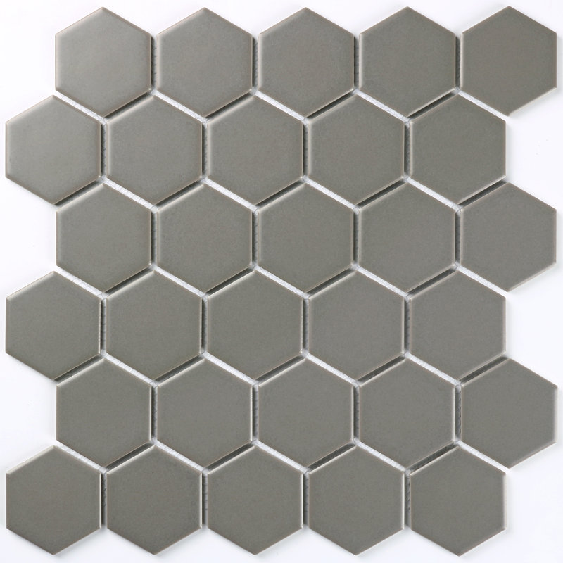 Carreau de mosaïque à bord droit en porcelaine à bords droits 2 "x 2" Value Series, Gris