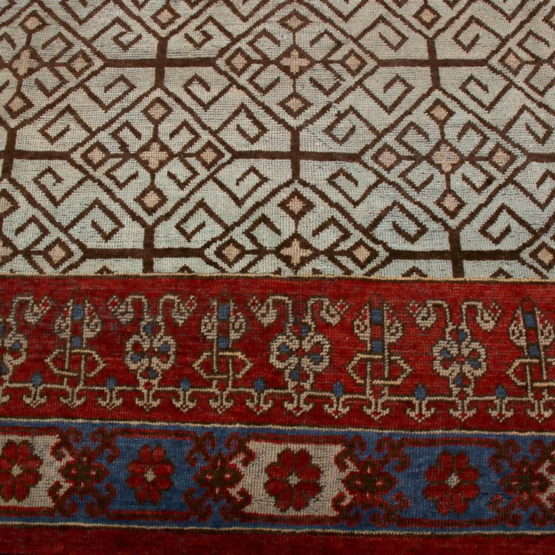 Burano Hand Knotted Wool Geometric Area Rug, Rectangle 10' x 14'