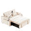Lit à dossier réglable beige avec fonctions de divertissement et canapé pliable beige-121363627