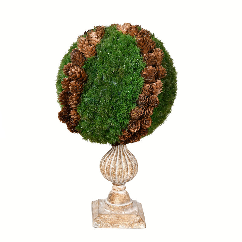 15" Artificial Cedar Topiary in Pot