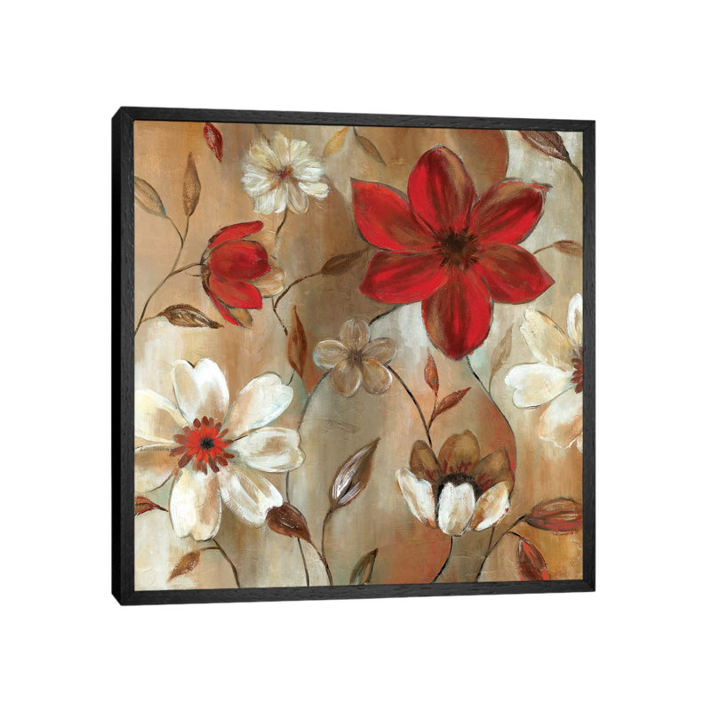 Ready For Red II by Carol Robinson - Painting on Canvas, 45.72 cm H x 45.72 cm W, Black Framed