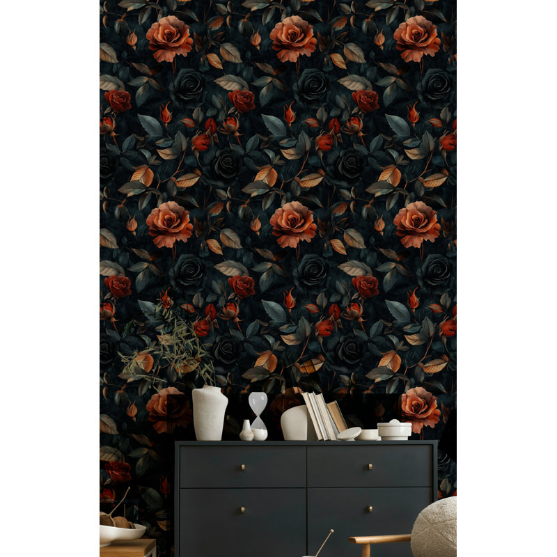 Papier peint rose foncé Moody