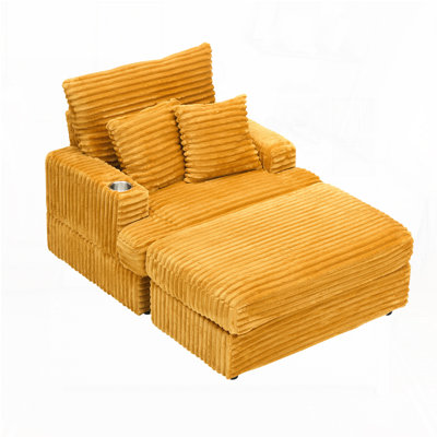 39-inch Spring upholstered armchair and Ottoman set - comfortable single sofa