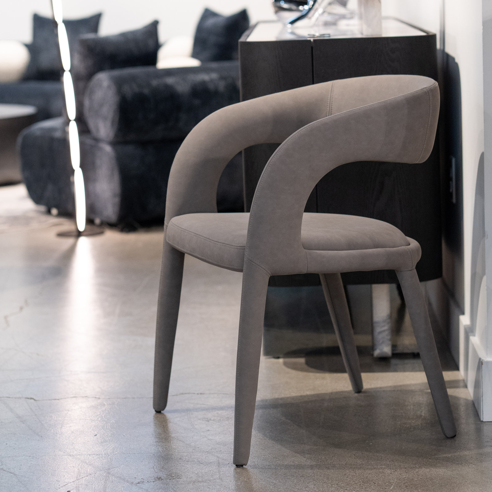 Freestyle Vegan Leather Dining Armchair, Gray