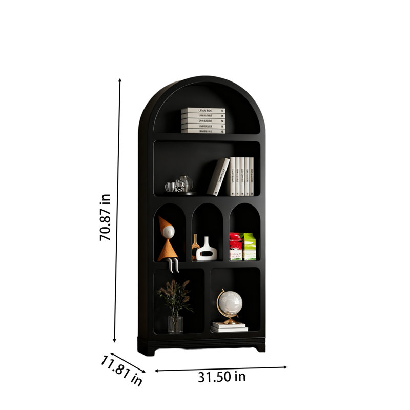 Bibliothèque moderne noire minimaliste