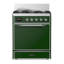 Majestic III Series 30 Inch Dual Fuel Range with 5 Sealed Burners in White (Liquid Propane, Burnished Trim)-178424753-178424764-178424740