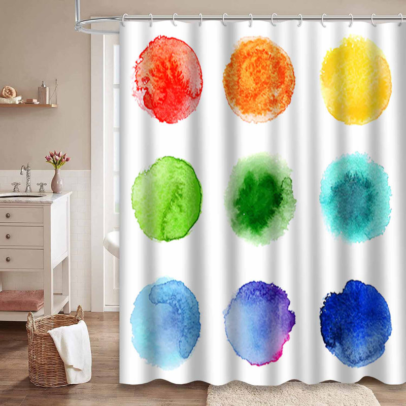 Rideau de douche bleu imperméable, rideaux de douche pour la salle de bain avec 12 crochets, 72" L x 84" W