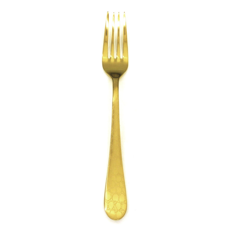 Coccodrillo Table Fork - 12 Pieces, Ice Gold