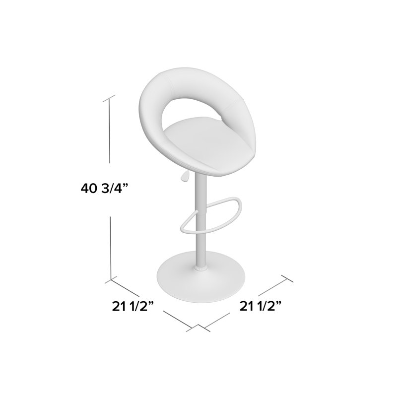 Orbit-Back Swivel Adjustable Stool in Black Vinyl with Chrome Base