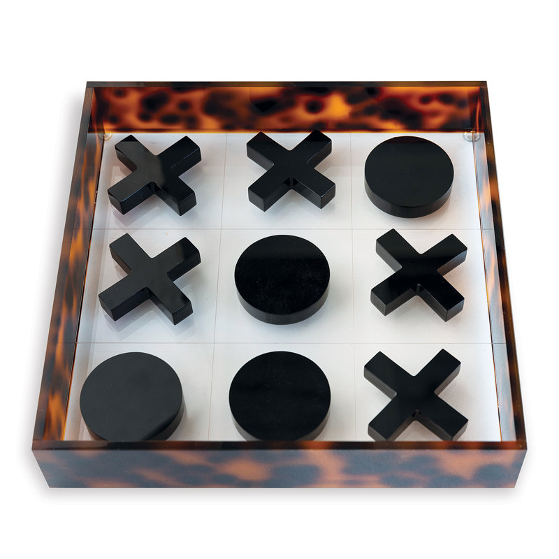2 Player Acrylic Tic Tac Toe, Tortoise