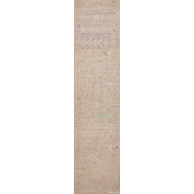 One-of-a-Kind 3'4" X 9'6" New Age Runner Area Rug Blue/RedGray