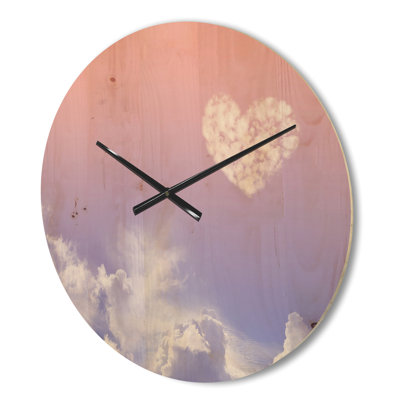 Love Is in the Air - Horloge murale moderne en bois