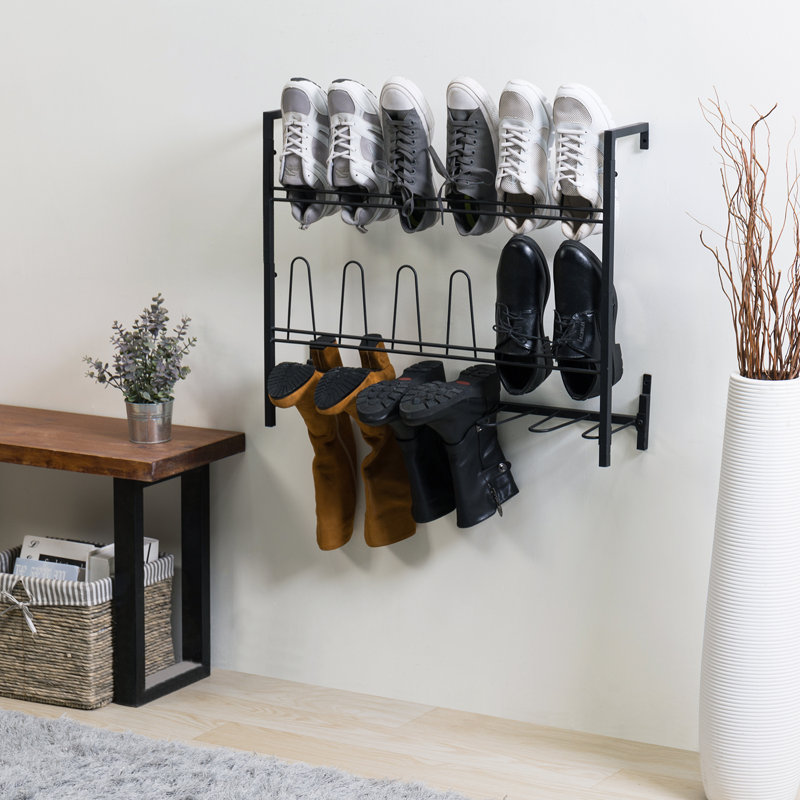9 Pair Shoe Rack, Black