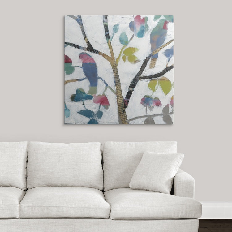 « forestières i », reproduction d’impression jennifer, H 35 po x l 35 po x P 1,5 po, Toile