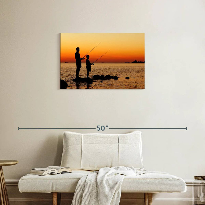 Senne Dad And Son Fishing, 20" H x 30" W