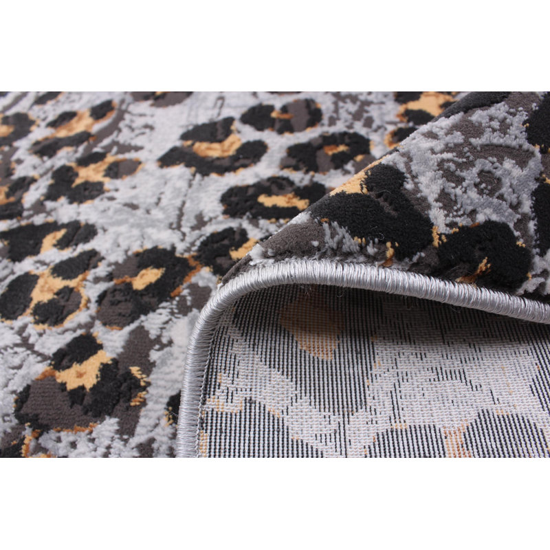 Tapis ivoire Cheetah, Rectangle 5 pi 3 po x 7 pi 3 po
