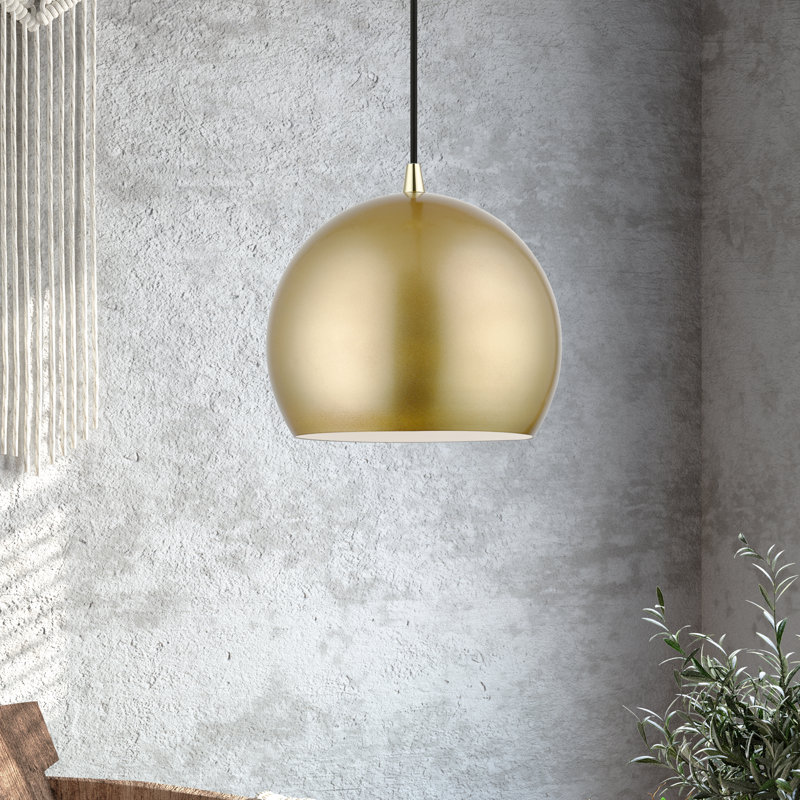 Luminaire suspendu 1 lumière Marmolejo, Or doux