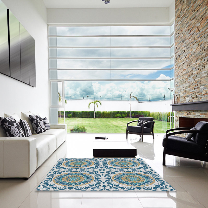 Easter Compton Damask Indoor Rug, Square 8'