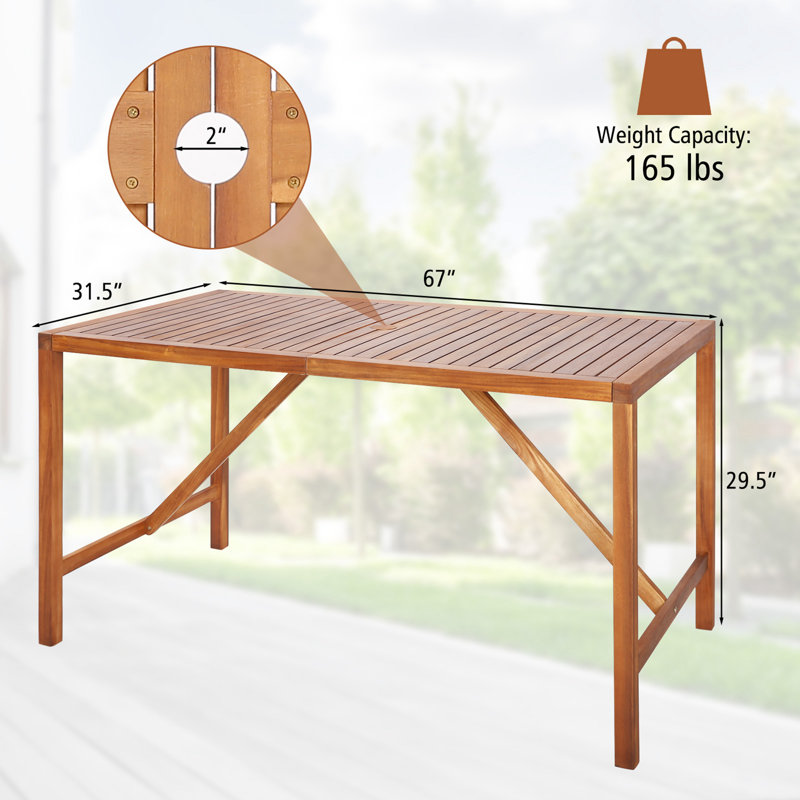 Table de salle à manger Bylas, L 67 po x L 31,5 po x H 29,5 po