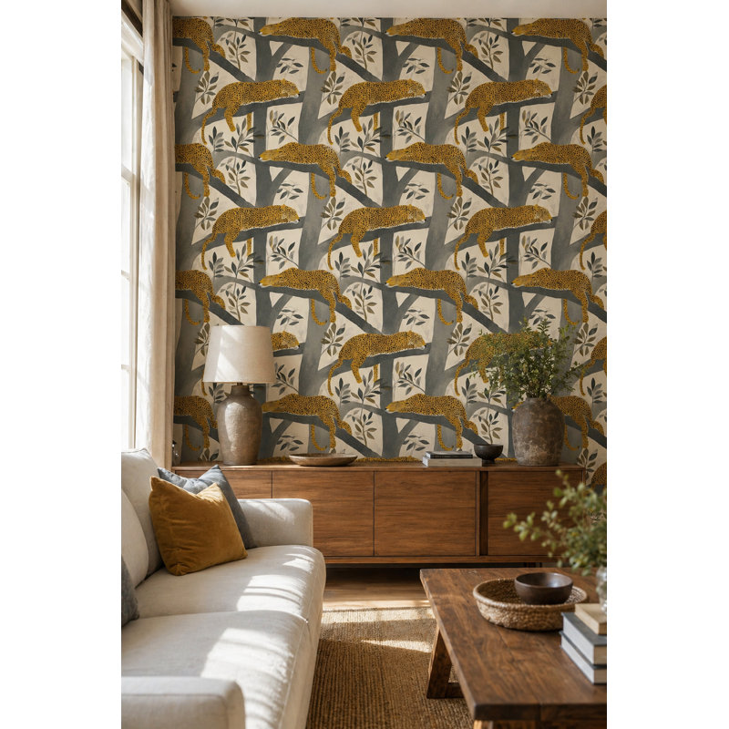 Papier peint amovible avec auvent Sleeping Big Cats, Peel and Stick