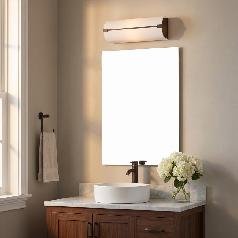 Thom Filicia Bergen 1 Light Bathroom Bedroom Wall Fixture With White Linen Shade, Aged Iron