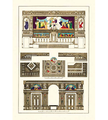 « décoration de grands couloirs, polychrome » par j. buhlmann, impression