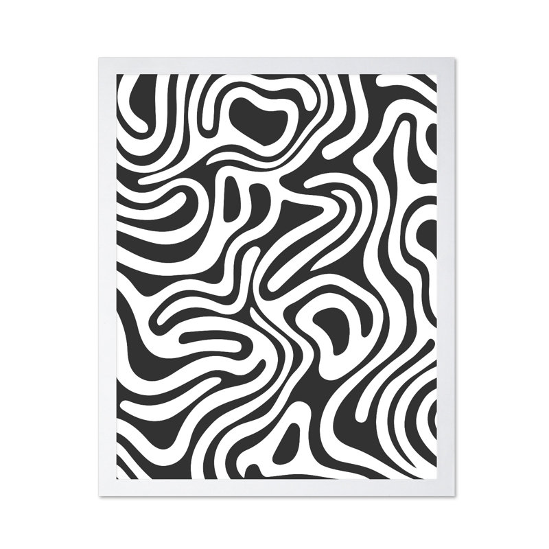 Motif zébré Groovy, Poster, White Framed, 16"H x 20"W