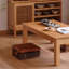 Table à thé en bois massif au design médiéval