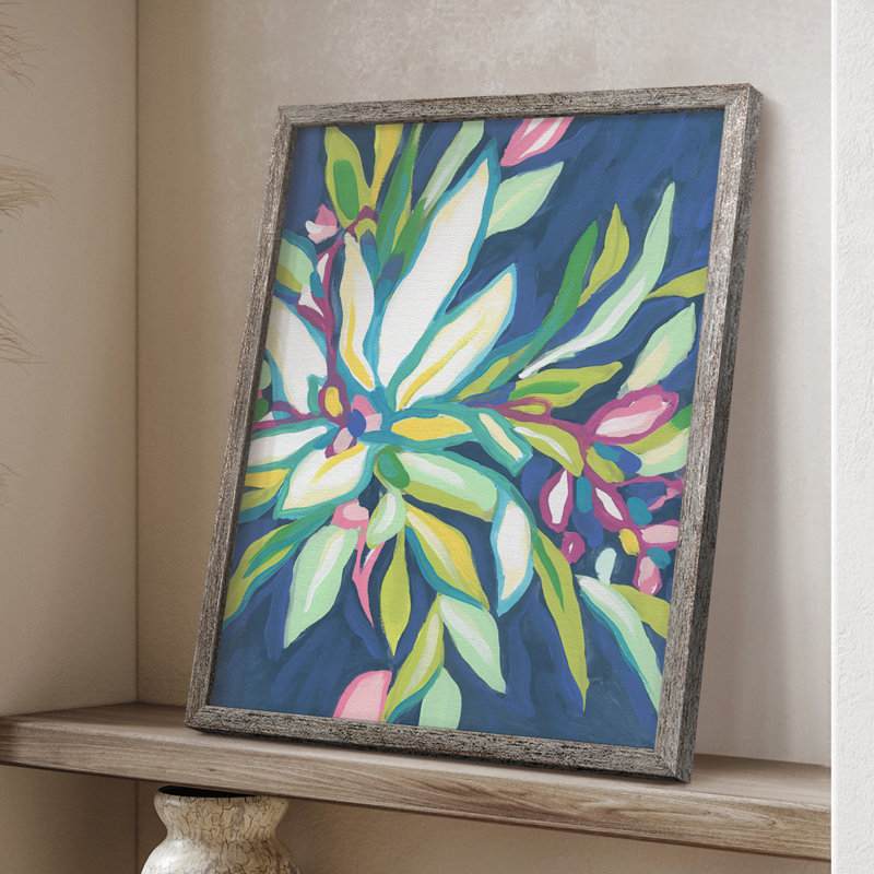 Blue Tropics I, reproduction encadrée - bois massif, H 11 po x l 9 po