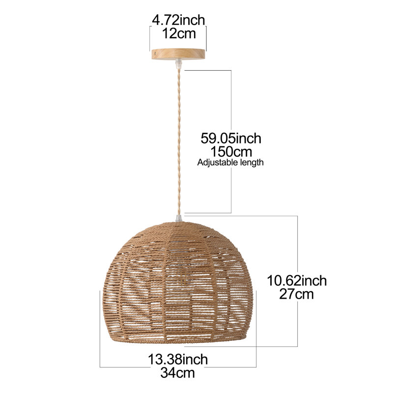 Suwannee Dimmable 1 - Light Unique/Statement Pendant, Brown