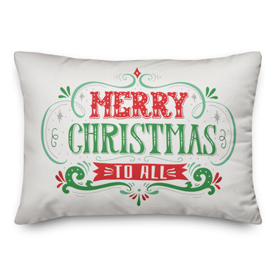  Housse et insert de coussin rectangulaire Merry Christmas to All