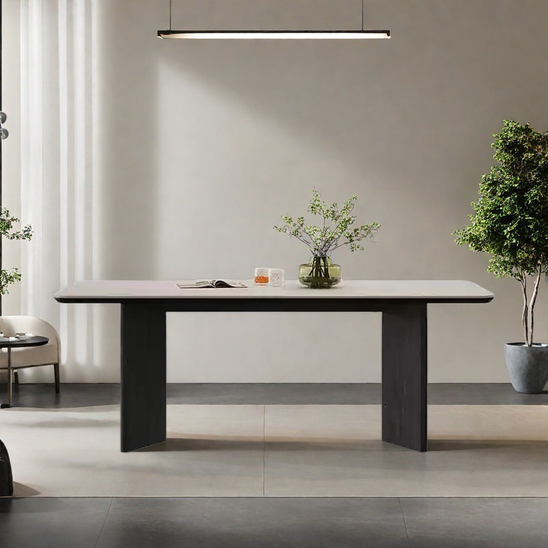 Simple and retro dining table, 29.52"H x 78.74"L x 35.43"W