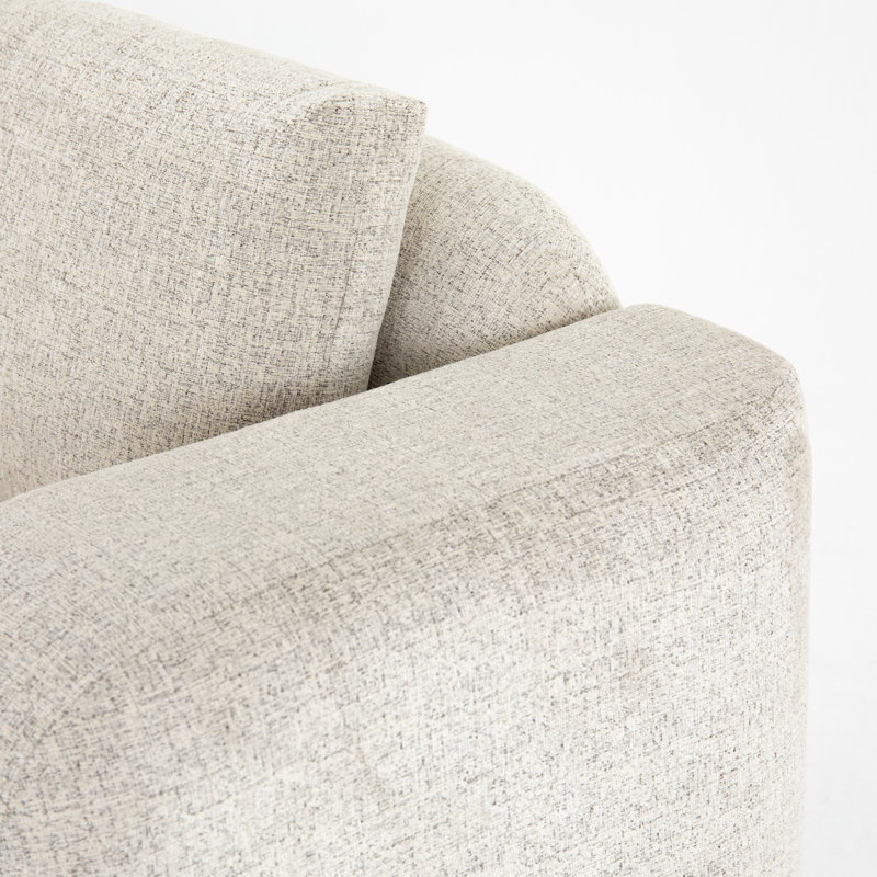 Canapé à accoudoirs encastrés 90 po Fontaine, 100% polyester beige