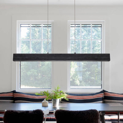 Modern Wood Linear Kitchen Island Pendant