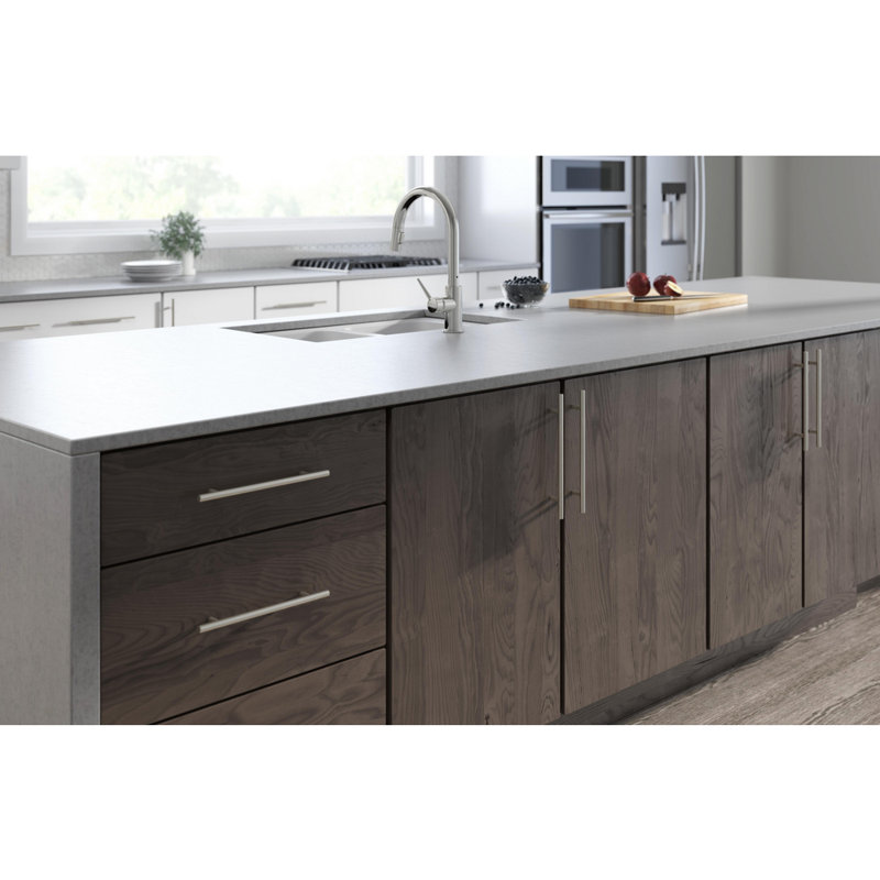 Brushed Steel Modern Cabinet Bar Pull with Mounting Hardware