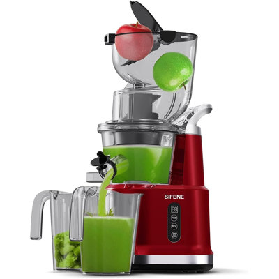 Centrifugeuse à pression verticale SIFÈNE, extracteur de jus à mastication pour fruits et légumes entiers, bouche double 83 mm, rendement élevé en jus, facile à nettoyer et à assembler, sans BPA, extracteur de jus pour céleri, légumes verts, carottes, pommes