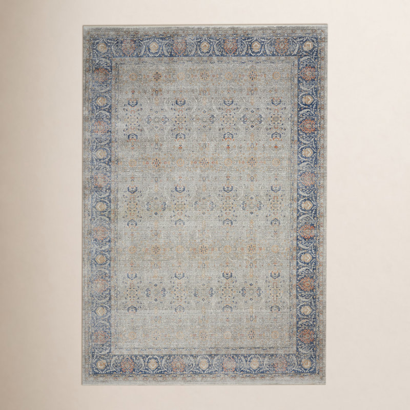 Tabitha Oriental Gray/Blue Area Rug, Rectangle 8'6" x 11'6"