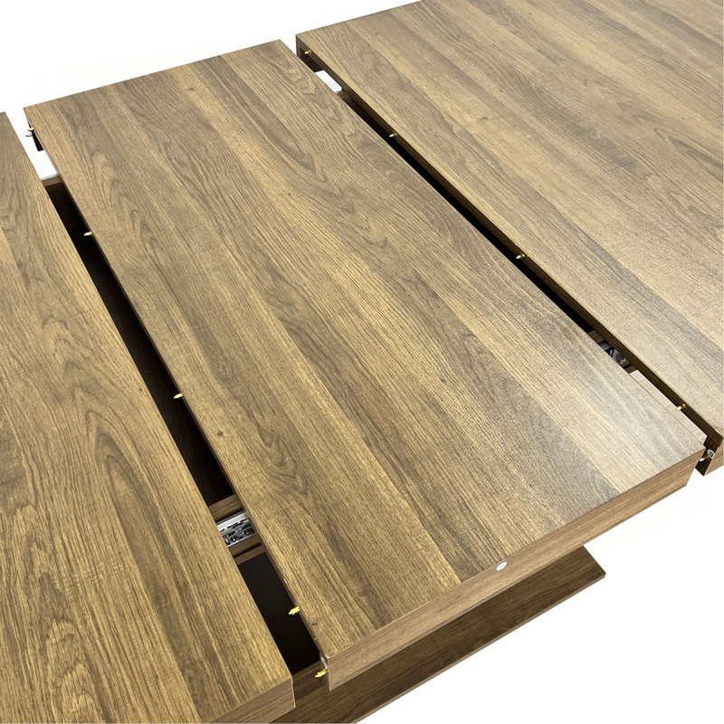 Table de salle à manger rectangulaire extensible pour 6 à 10 personnes, Brun / Noir