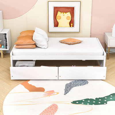 Lit plateforme simple en bois 2 tiroirs