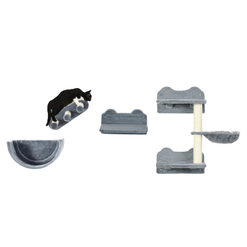 Étagère murale pour chat avec 4 pièces Pawhut
