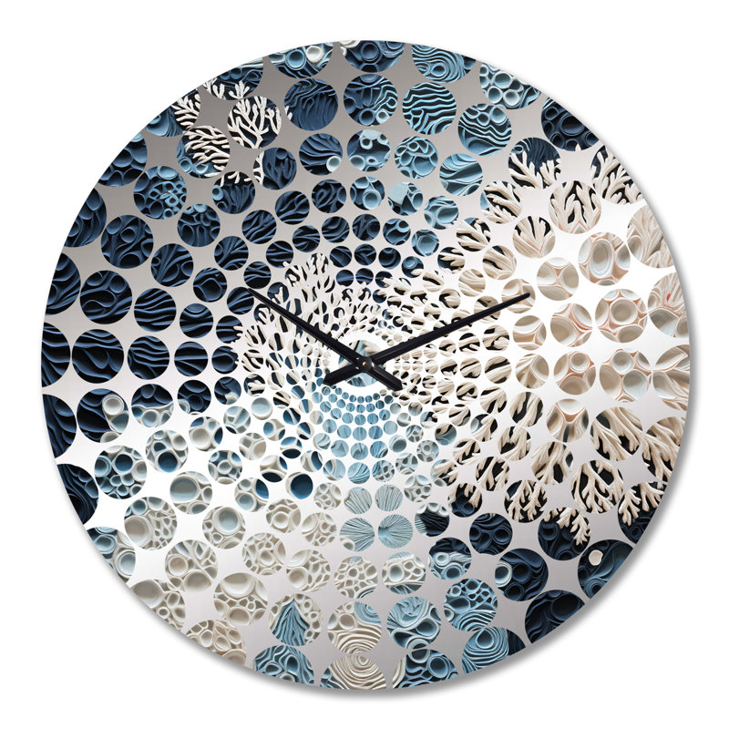 Horloge murale sous-marine et coraux blancs sous l'eau, Très grand