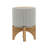 Planter on Stand Ceramic Planter on Wooden Base Contemporary Rustic Striped Design-213335349-213335350