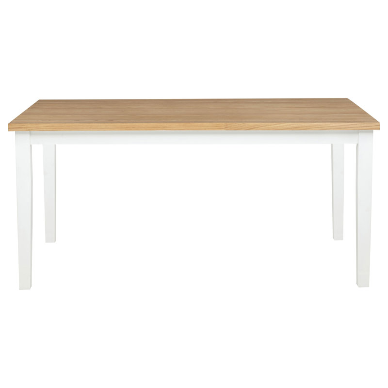 Brown and White Rectangular Dining Table