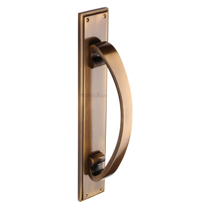 Heritage Brass Heritage Door Pull Handle on Plate, Polished Chrome