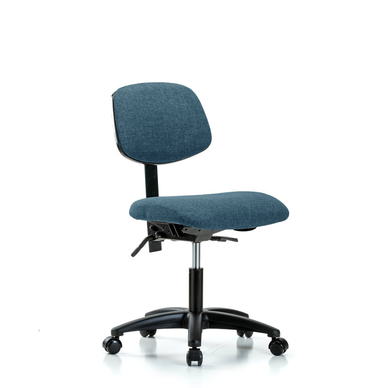 Chaise de travail Jailyn, Bleu, Roulettes, Oui