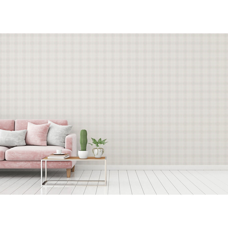 Maison Charme Check Motif 10.05m x 53cm Wallpaper Roll, Green