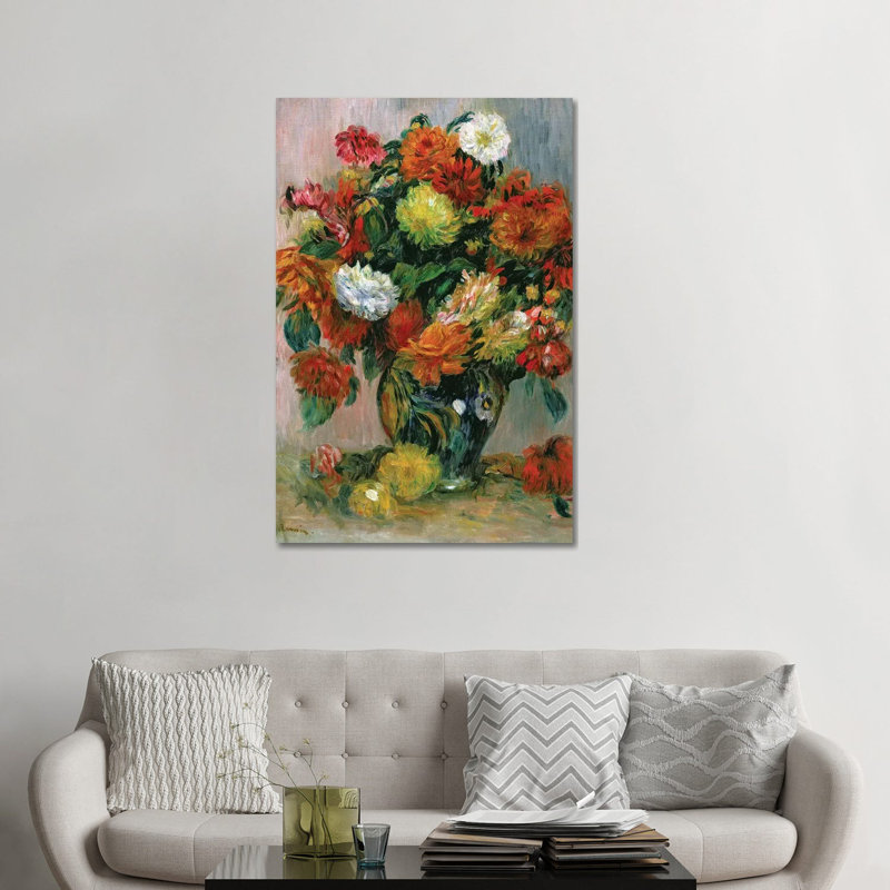 Vase de fleurs, vers 1884 - reproduction d'art mural - toile tendue, H 48 po x l 32 po, Toile tendue, Ne s’applique pas