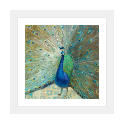 Paon bleu sur or par Danhui Nai - reproduction d'art