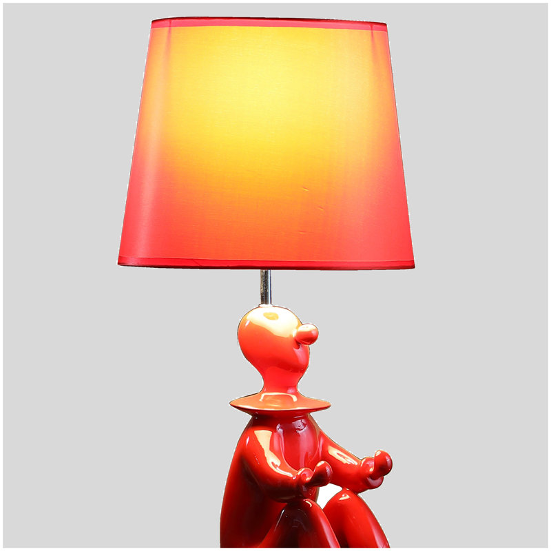 Lampe de table clown moderne 21,25 po, Rouge, Rouge