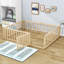 Lit plateforme en bois Hajer avec clôture et porte-657190986-657190991